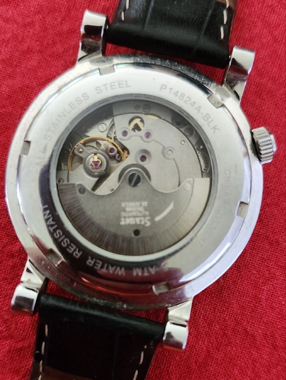 Stauer P14824A-BLK 22 Jewels Automatic Wristwatch - Black Dial